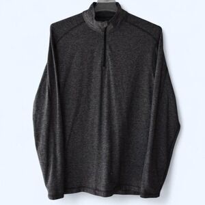 Lululemon Men's Dark Grey Heathered Quarter Zip Long Sleeve Athletic Pullover